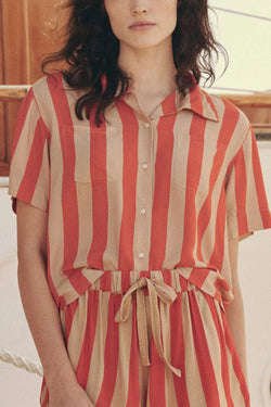 The Bowling Shirt in Sunset Stripe