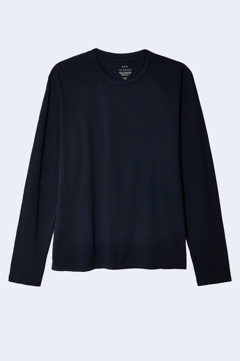 Long Sleeve Supima Tee in Navy