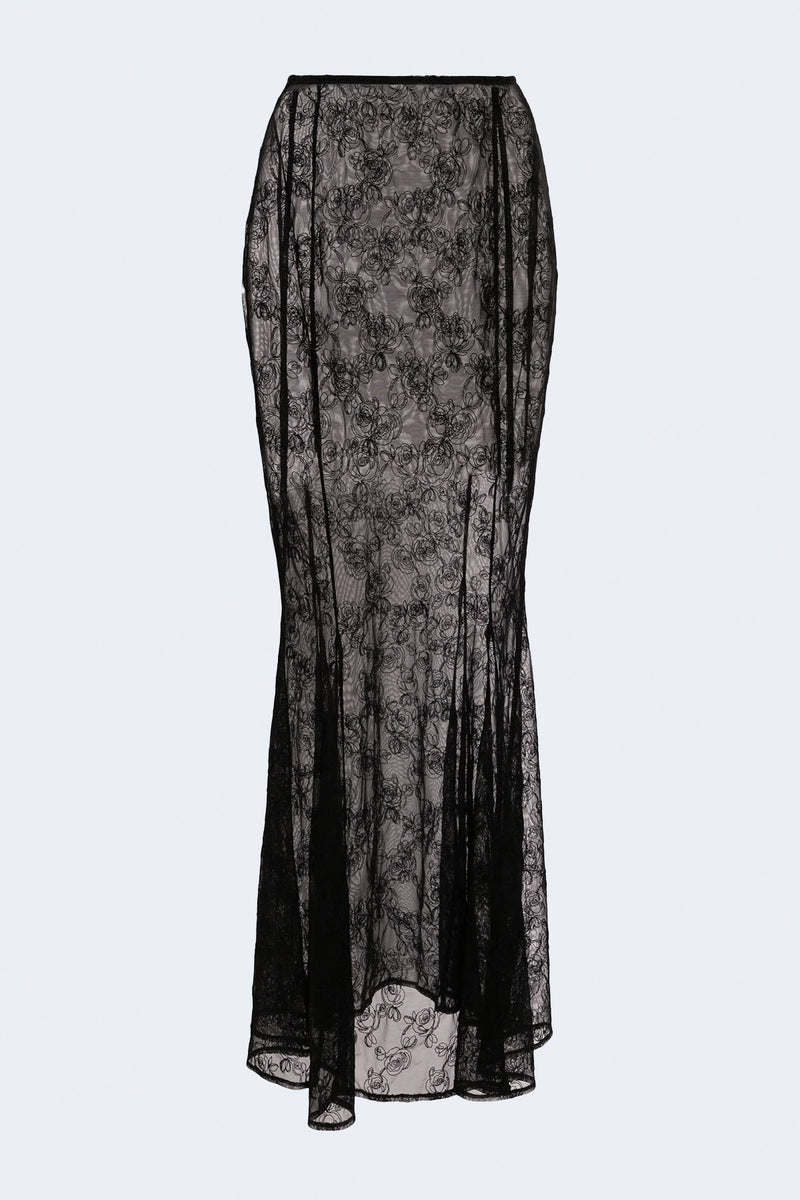 La Rose Maxi Skirt in Black