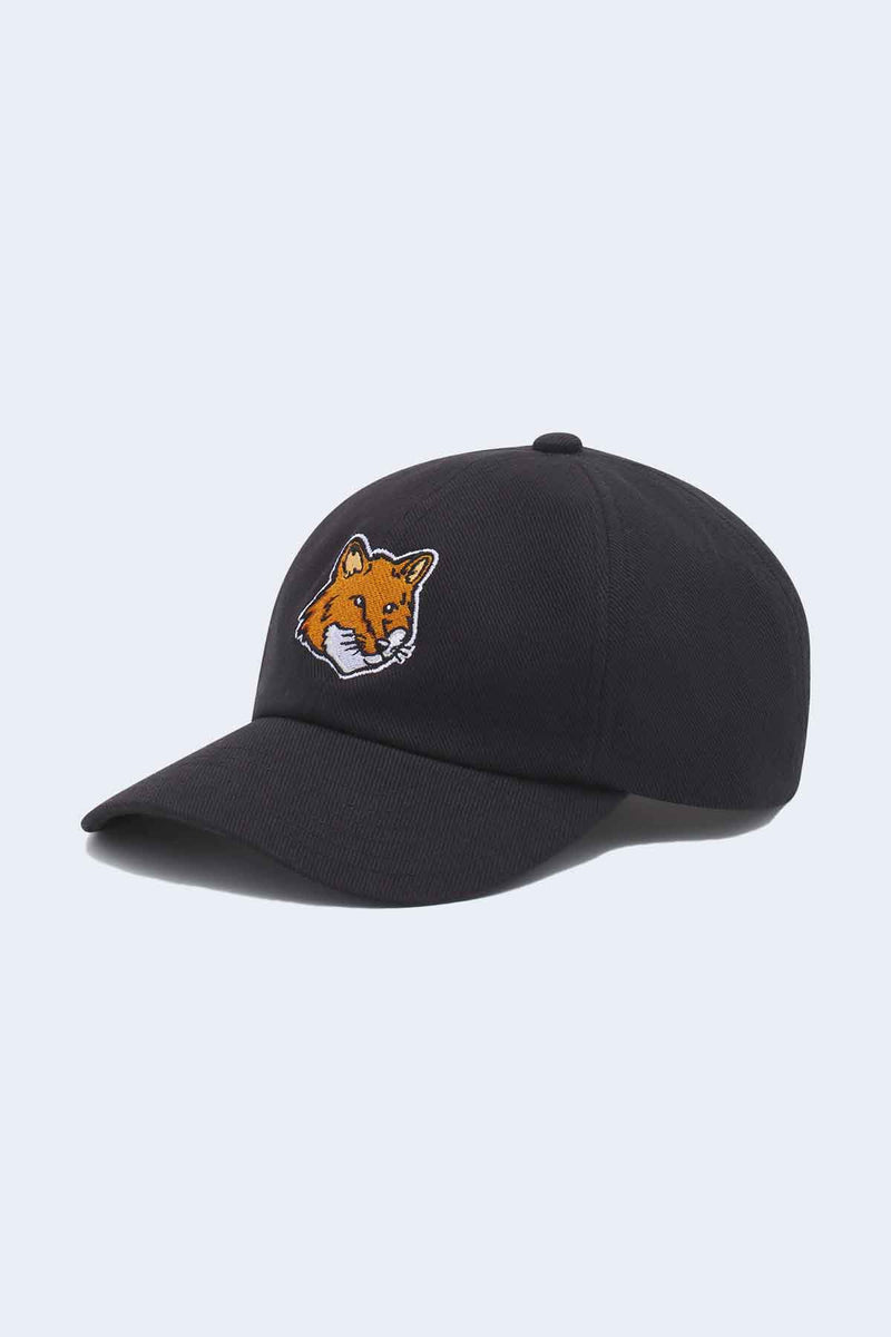 Large Fox Head Embroidery 6P Cap in Black – TENET