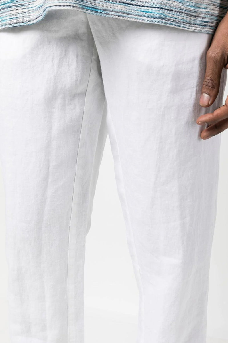 Griffon Linen Pant in White