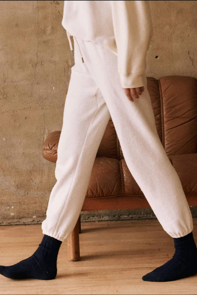 The Fleece Stadium Sweatpant in Washed White