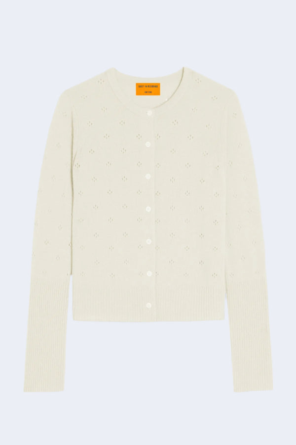 Jane Pointelle Cardigan in Cream