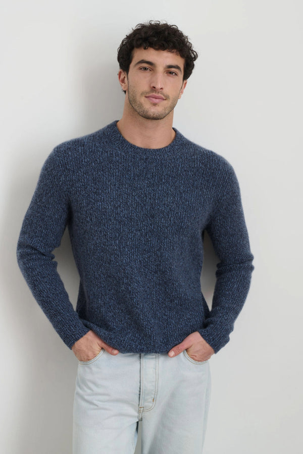 Jordan Cashmere Sweater in Marled Baltic