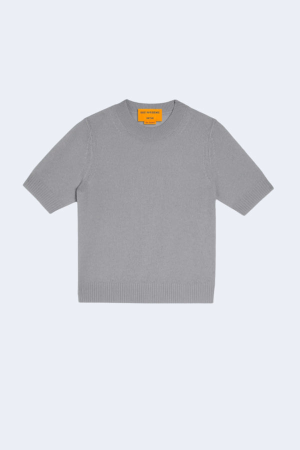 Cashmere Sweater Tee in Heather Grey