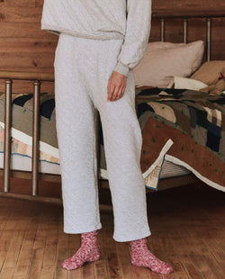 The Quilted Pajama Pant in Heather Grey