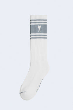 New Adc Striped Socks in Clay Blue