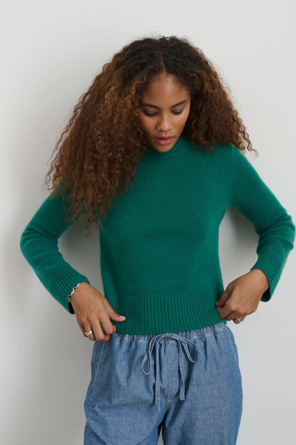 Women's Michelle Cashmere Sweater in Kelly Green