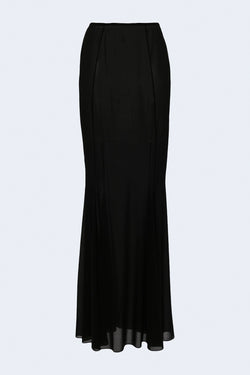 Chiffon Maxi Skirt  in Black