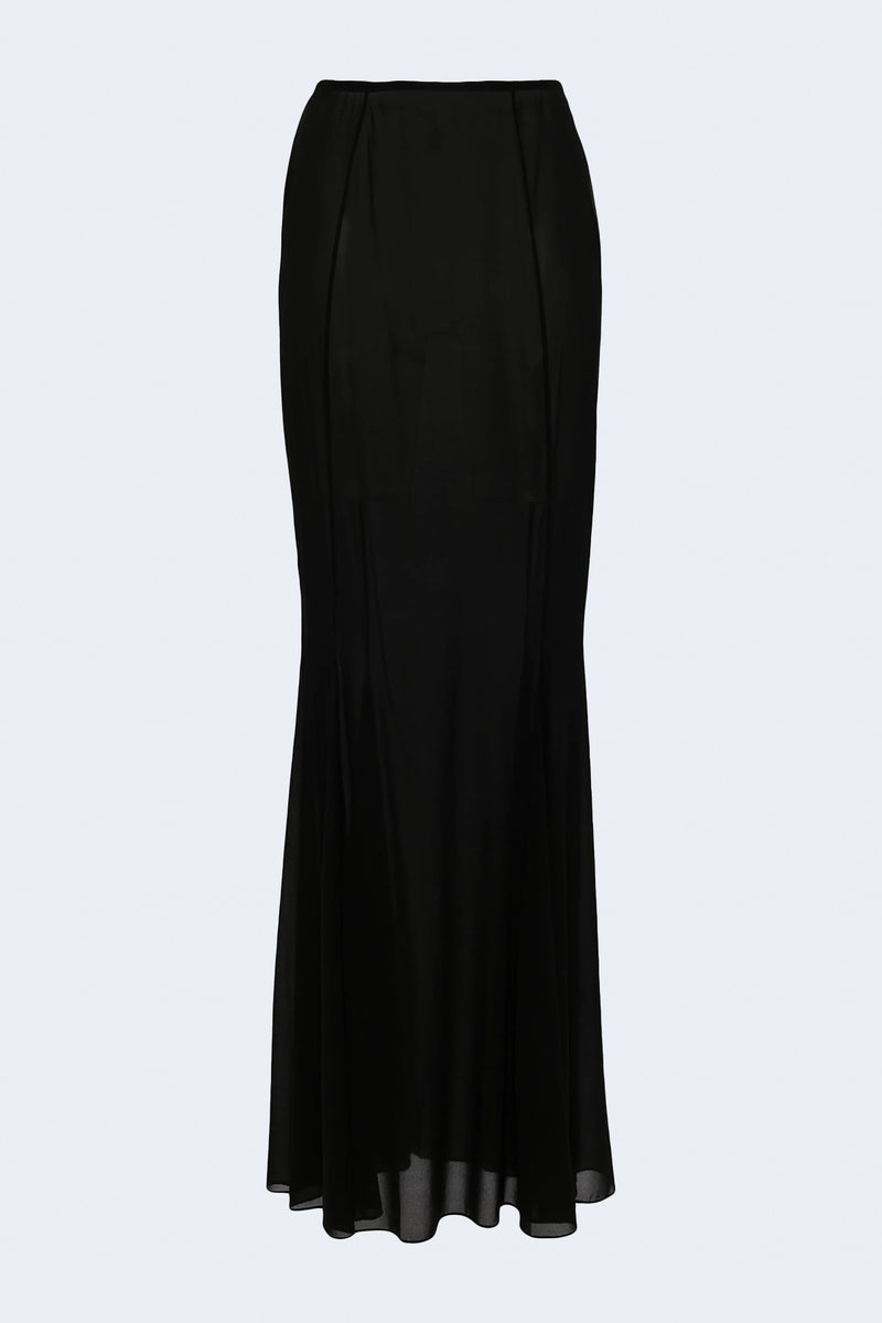 Chiffon Maxi Skirt  in Black