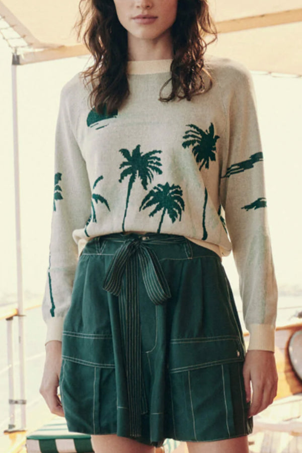 The Palm Pullover in Sea Green