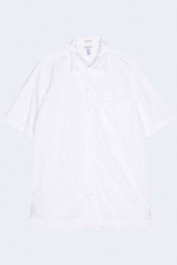 Venic Regular Fit Short Sleeve Shirt With Chest Patch Pocket And Bowling Collar in Bianco