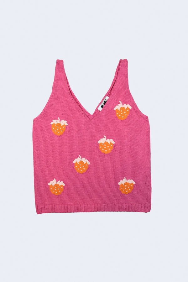 Strawberry Tank Top in Pink