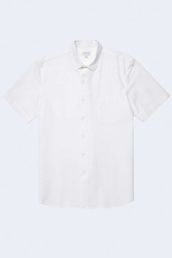 Linen Short Sleeve Shirt in White