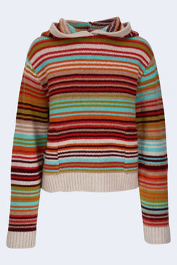 Women's Vista Stripe Hoodie in Multi Stripe – TENET