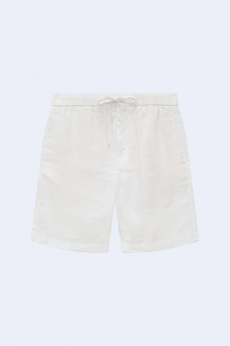 Felipe Linen Shorts in White