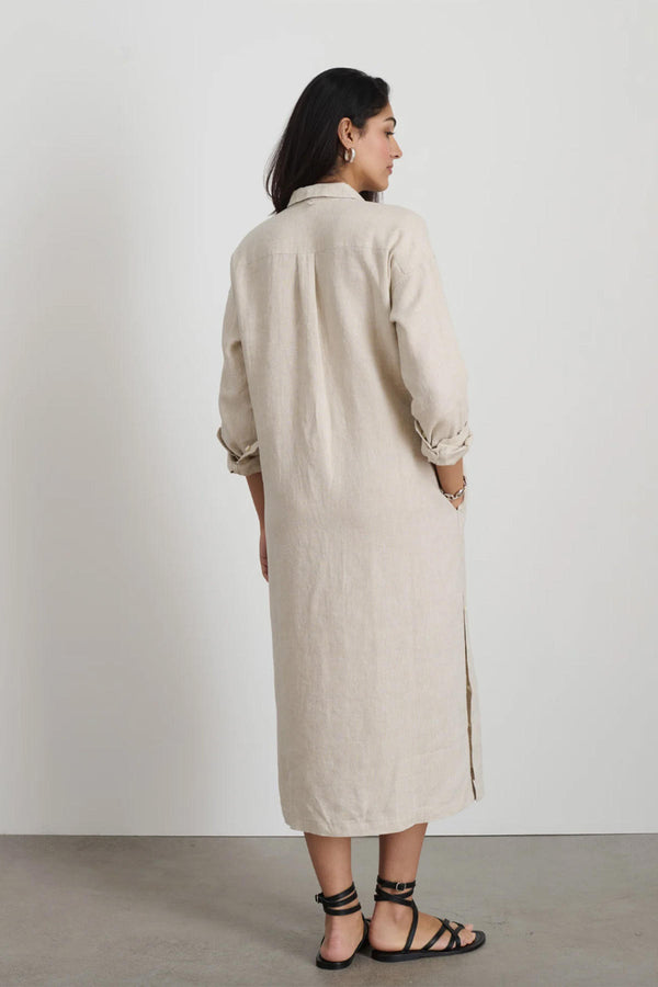 Kerry Shirtdress In Flax Linen in Flax