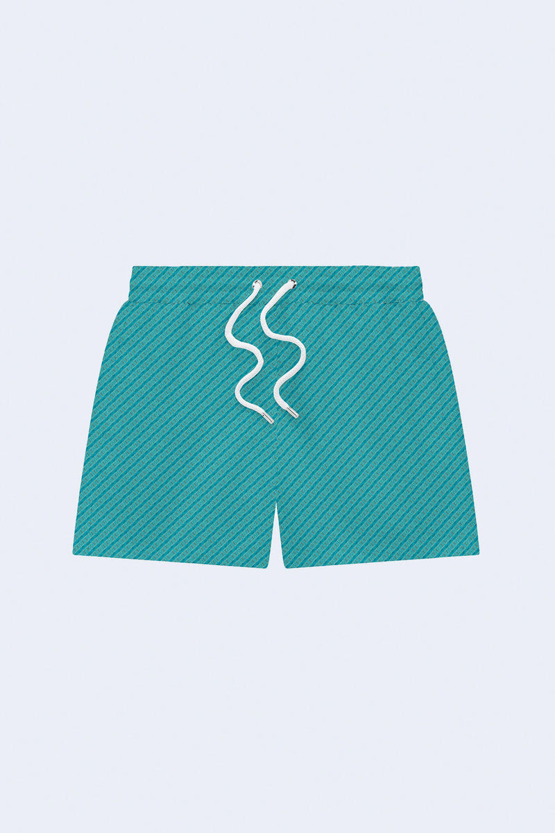 Sport Swim Short Angra Twill Print in Peacock Blue & Club Green