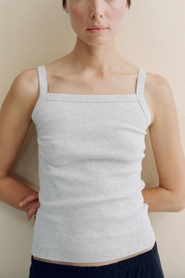 May Square Neck Cami in Heather Grey