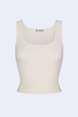 Square Neck Tank in Cream