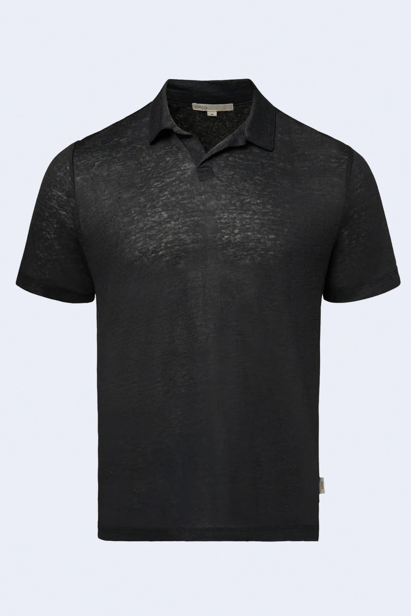 Men's Shaun Linen Polo in Gunmetal