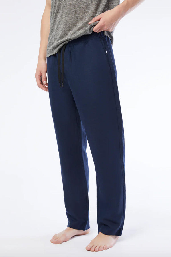 Men's Air Linen Pull on Pant in Deep Navy