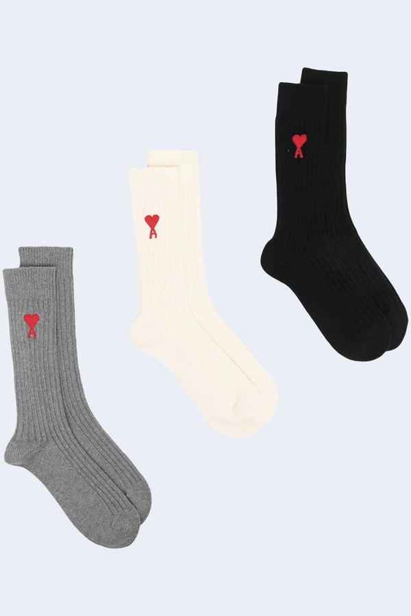 Three-Pack Adc Socks in Off White